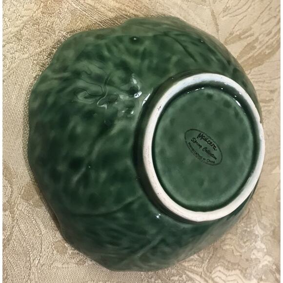 2 MAXCERA EMBOSSED GREEN CABBAGE BOWLS SPRING COLLECTION FARMHOUSE COTTAGECORE - Picture 7 of 11